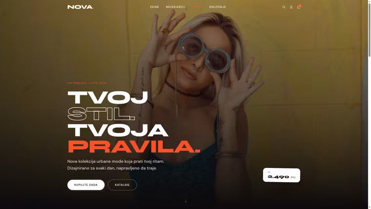 NOVA — Urbana Moda — izrada online prodavnice, M·LAB portfolio 2026