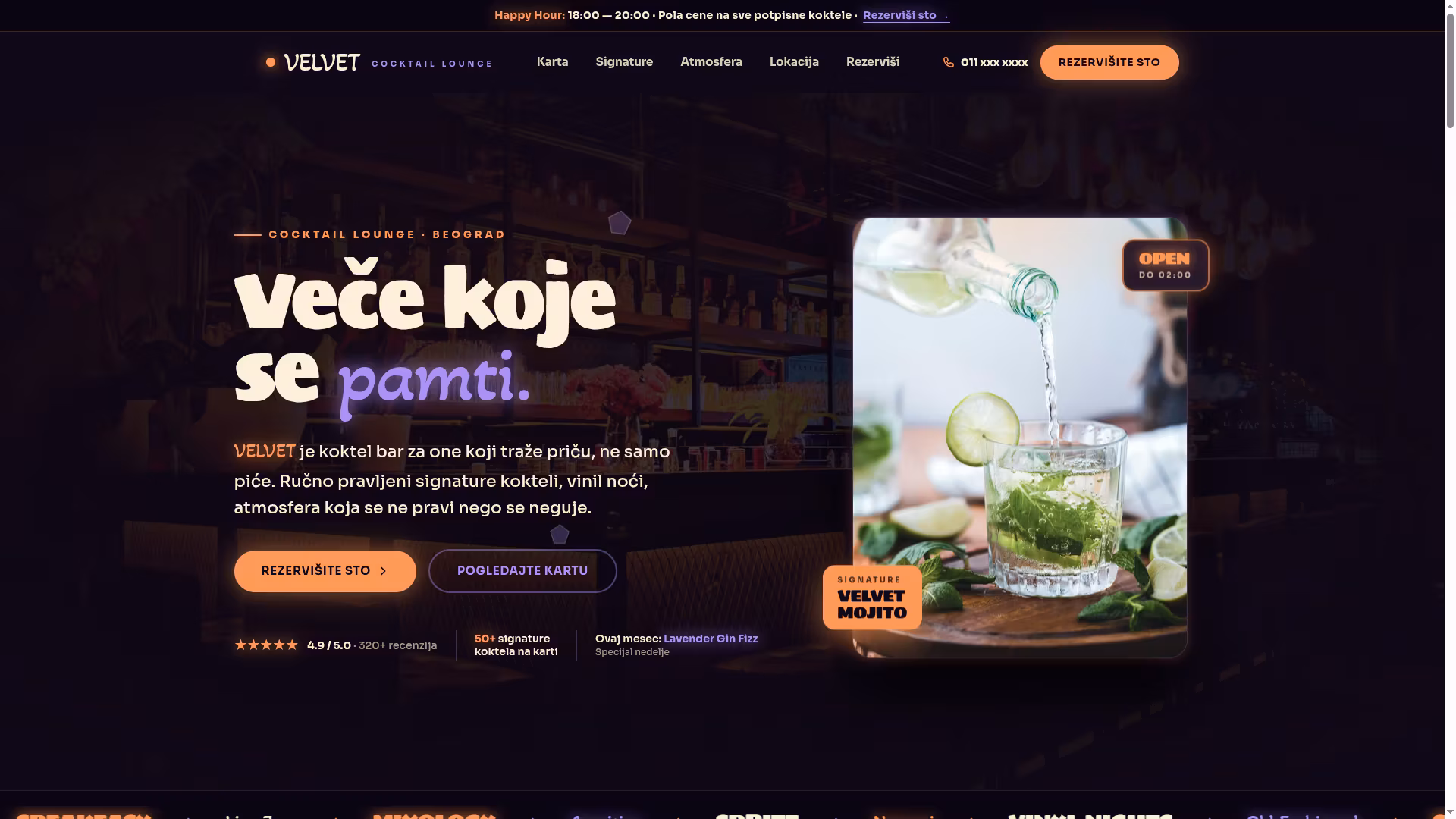 Izrada sajta i SEO optimizacija za koktel bar — rezervacija — M·LAB blog Beograd