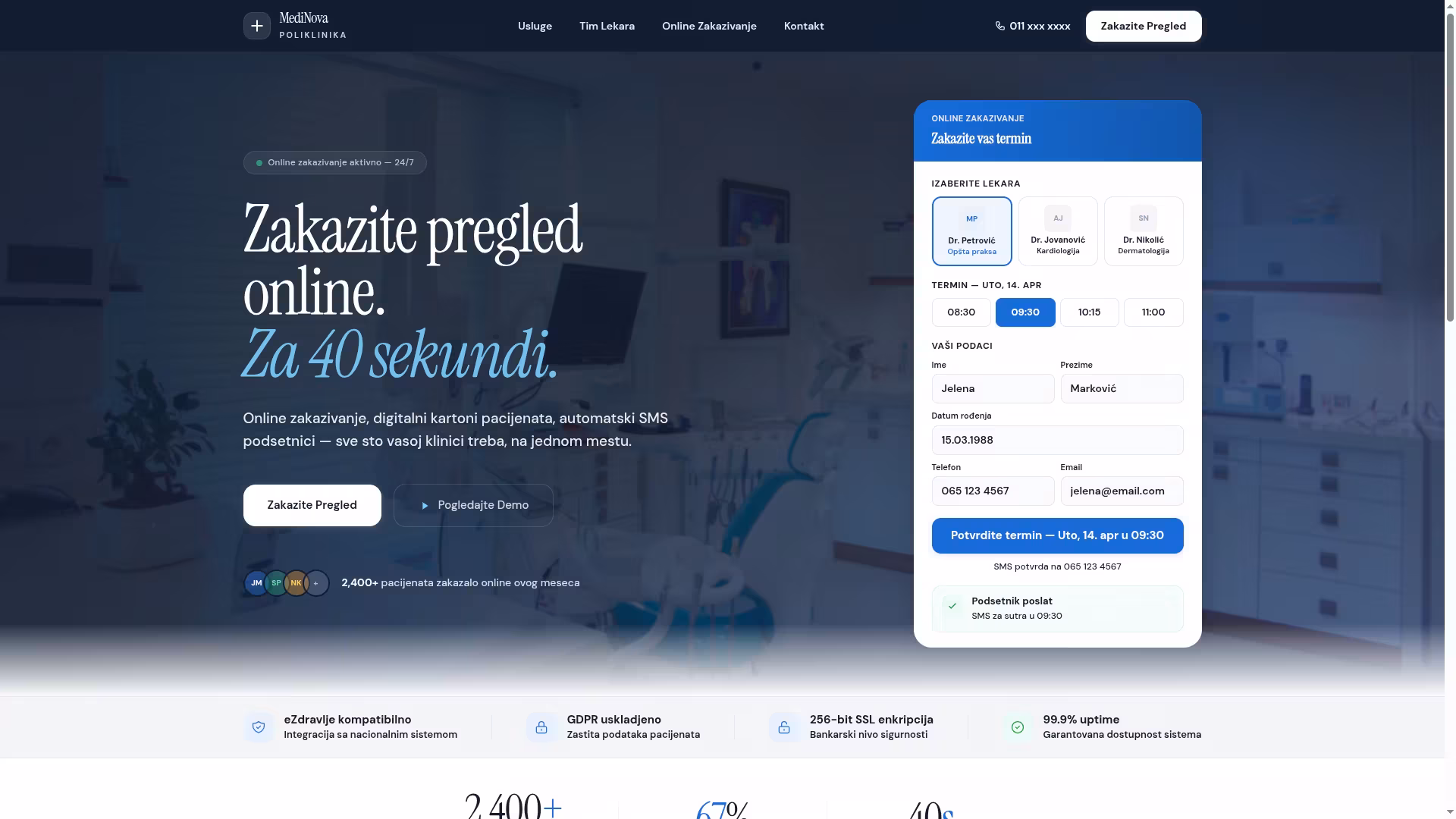 Izrada sajta i SEO optimizacija za polikliniku — zakazivanje — M·LAB blog Beograd